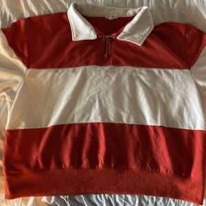 80s inspired crop top sweatshirt